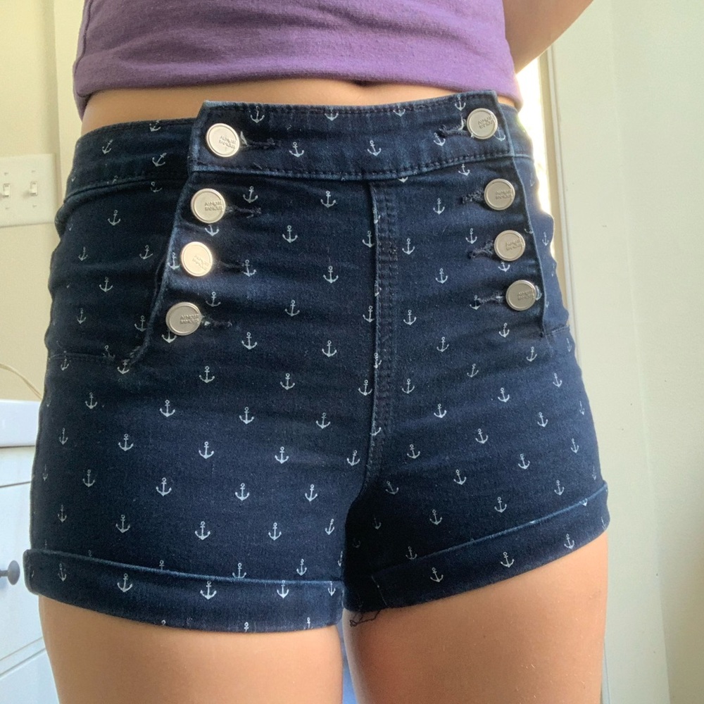 Navy Blue Jean Shorts